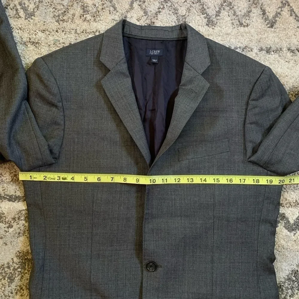 J. Crew x Tallegno 1900 Ludlow Gray Italian Wool Blazer 38R